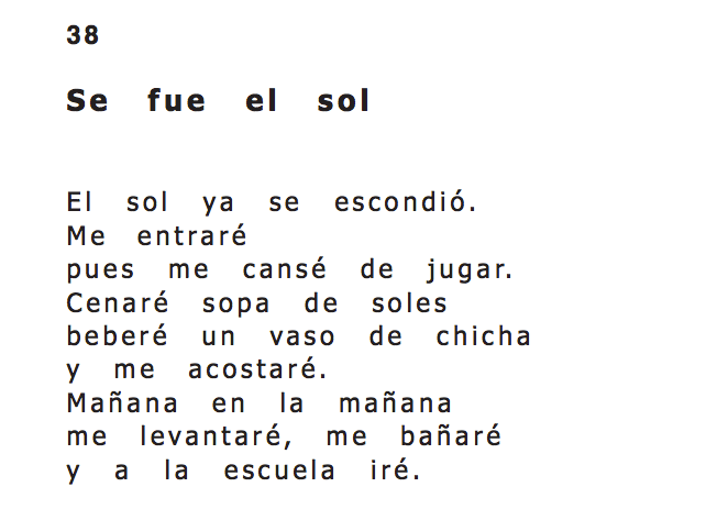 Relato indígena - arrullo Kamëntsá en el libro Sopa de Soles, en braille.